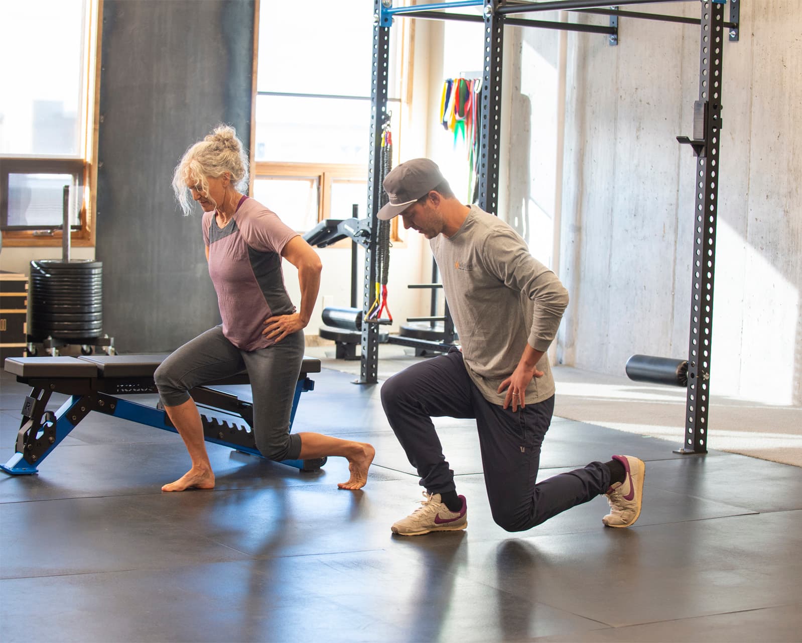 Coach Nick at Wildfire fitness working with a client in his personal training sessions