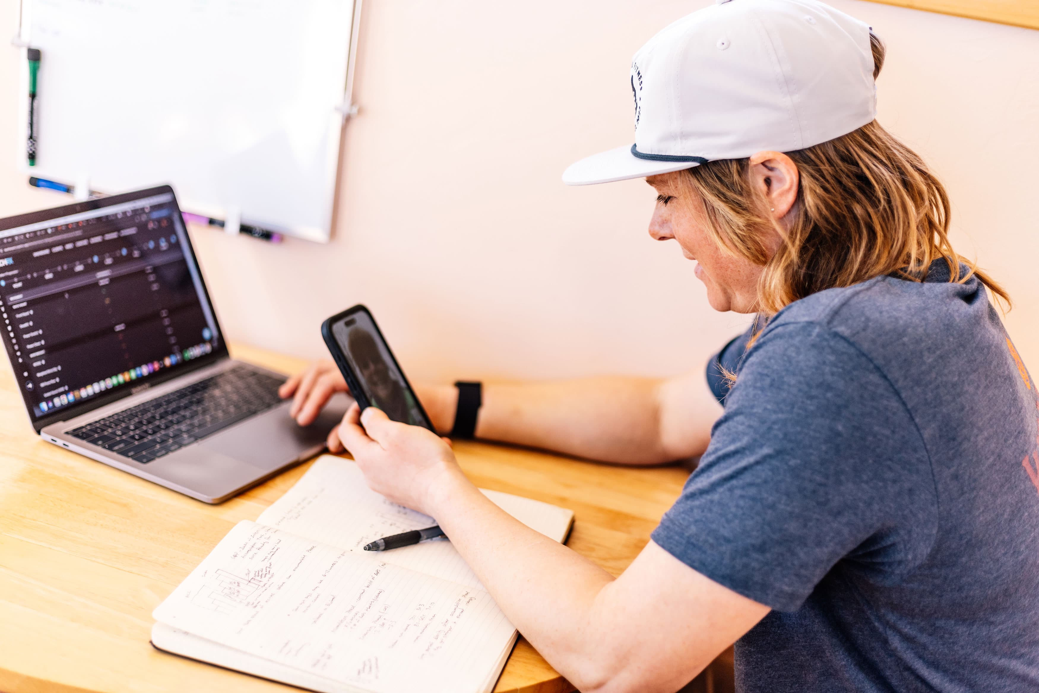 Lacey doing an online consultation at Wildfire Fitness and Coaching in Driggs, Idaho